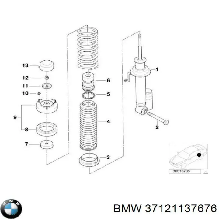 37121137676 BMW амортизатор задній, правий