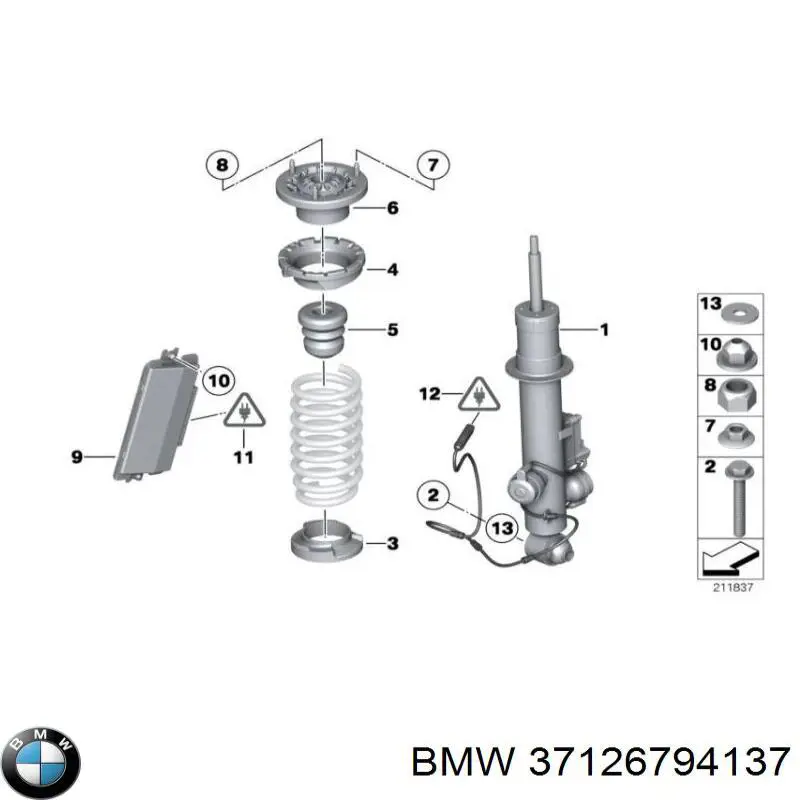 Купити 37126794137 BMW Амортизатор задній, лівий