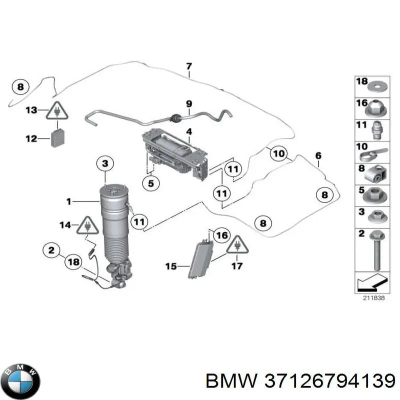 Амортизатор задній, лівий на BMW 7 (F01, F02, F03, F04)