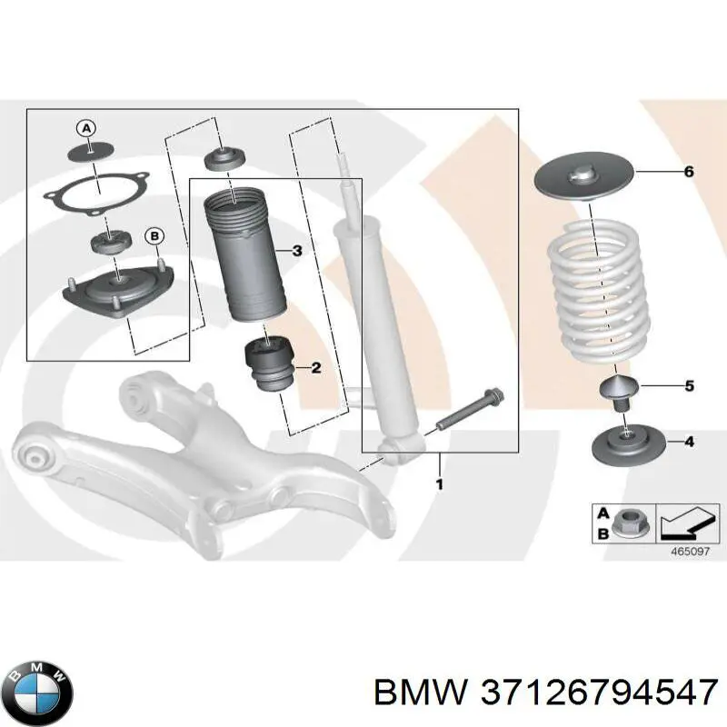 Амортизатор задній, лівий 37126794547 BMW