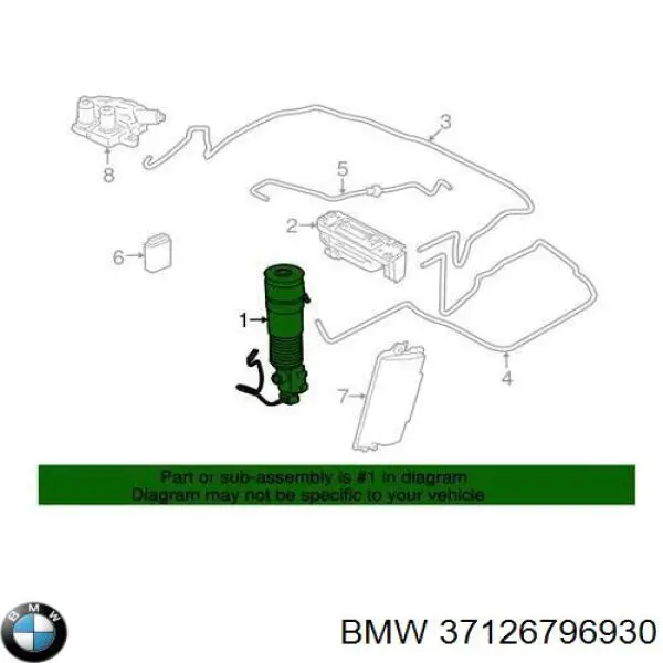 Амортизатор задній, правий 37106796930 BMW