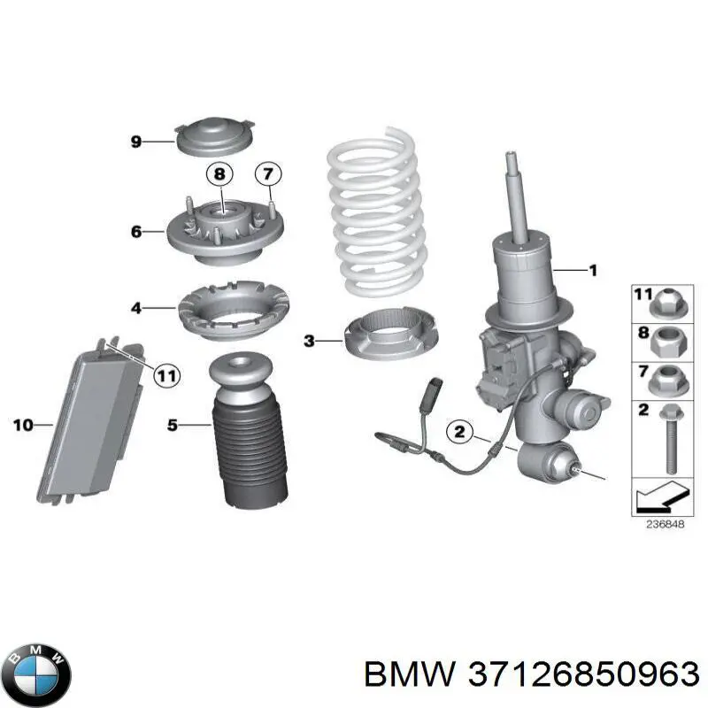 Амортизатор задній, лівий BMW 37126850963 ціна, від 253.33 USD