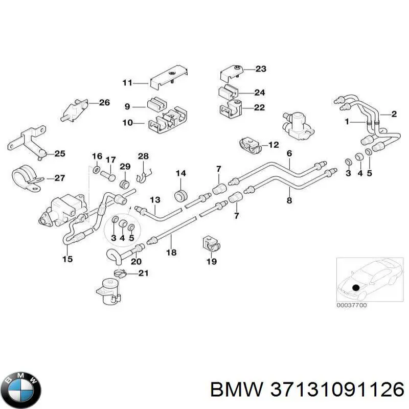 37131091126 BMW Шланг повітряний вентиляції картера