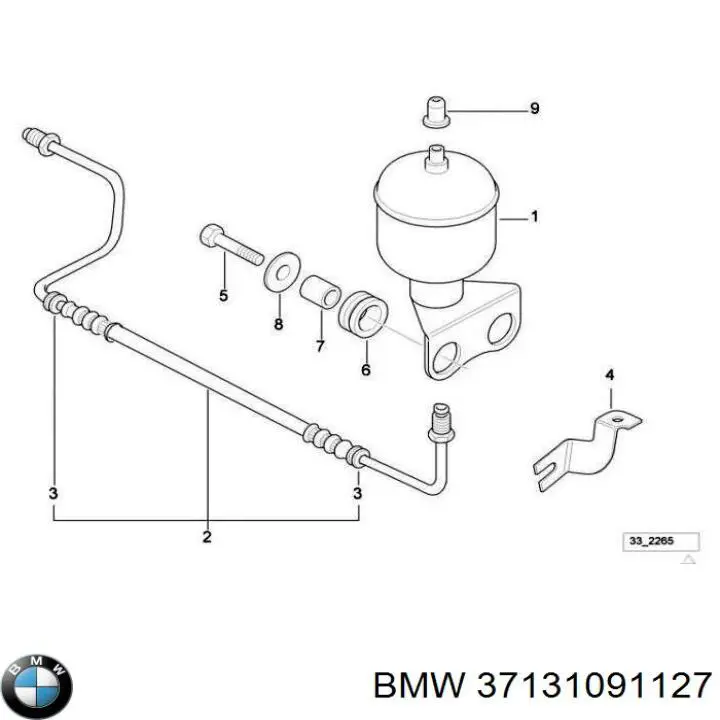 Трубка пневматична, заднього амортизатора лівого BMW 37131091127 ціна, від 35.99 USD