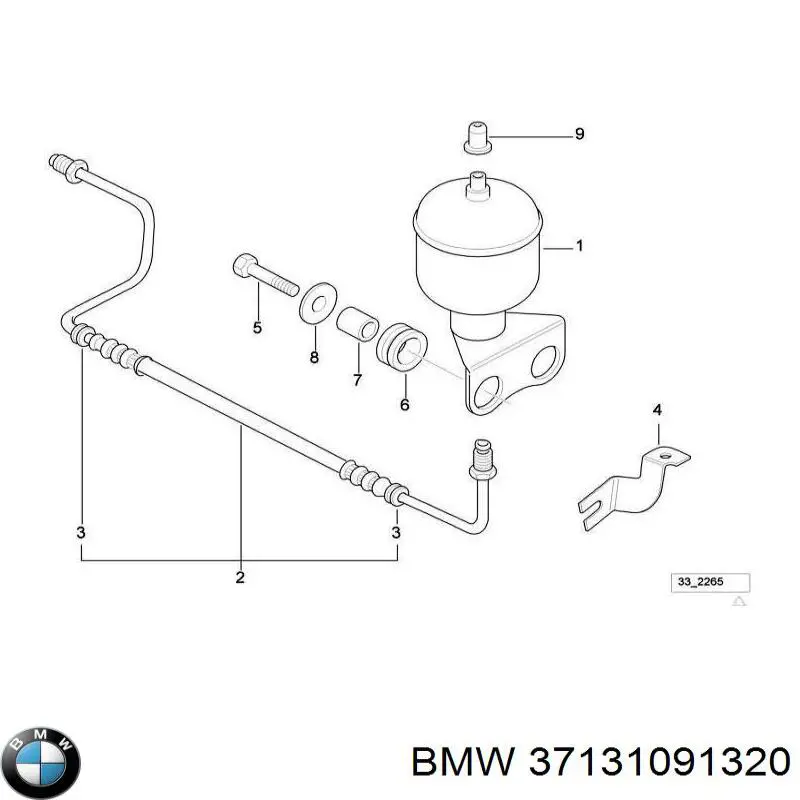 Трубка пневматична, заднього амортизатора правого BMW 37131091320 ціна, від 290.13 USD