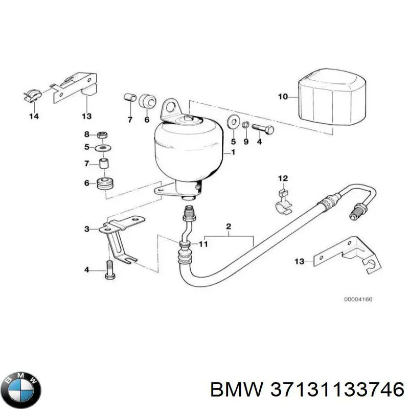 Купити 37131133746 BMW Трубка пневматична, заднього амортизатора правого