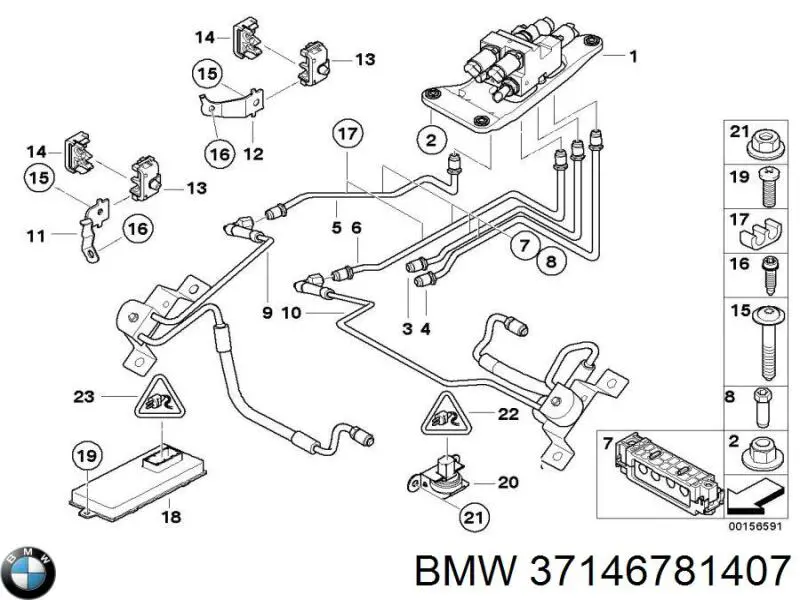 Датчик поздовжнього прискорення 37146770206 BMW