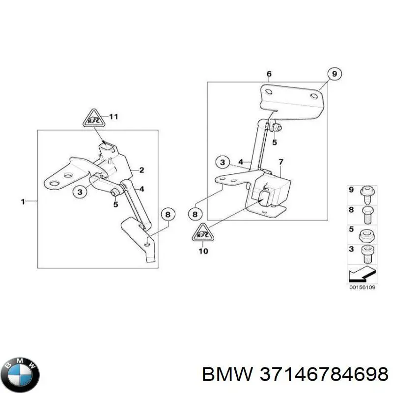 37146784698 BMW Датчик рівня положення кузова, передній