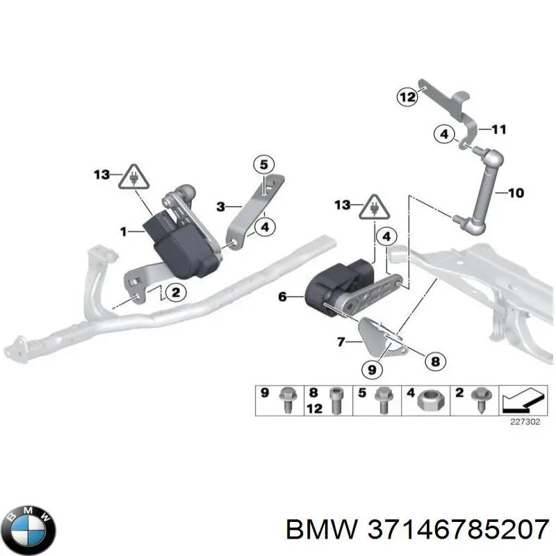 Датчик рівня положення кузова, задній 37146785207 BMW