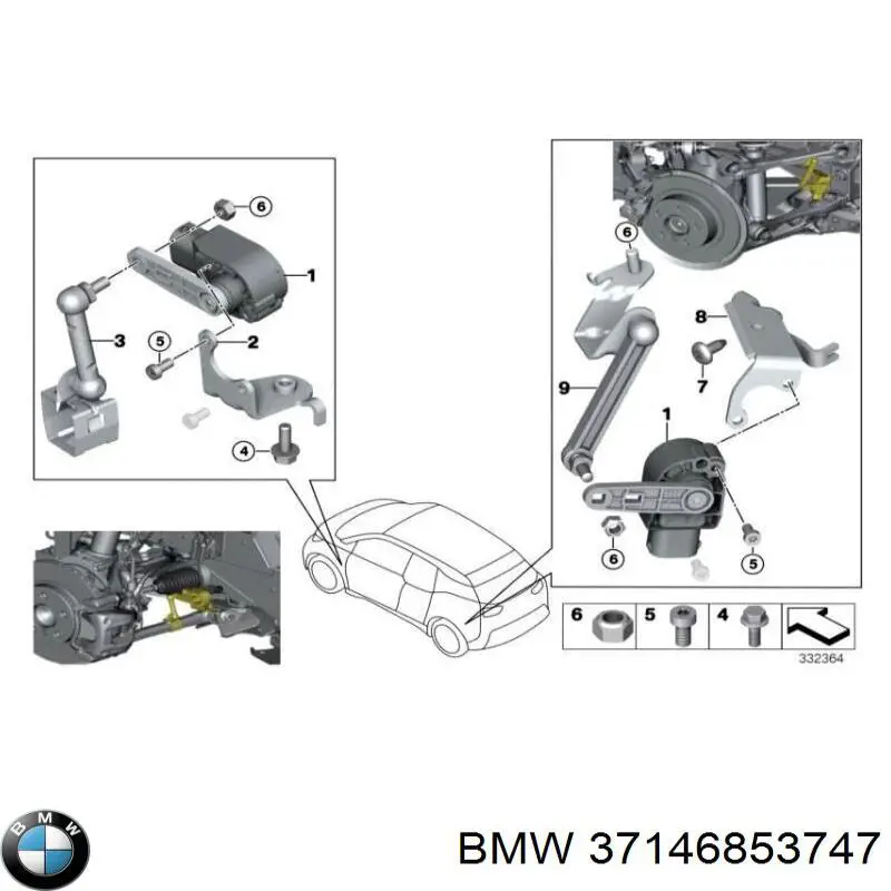 3M941009 AND Датчик рівня положення кузова, передній