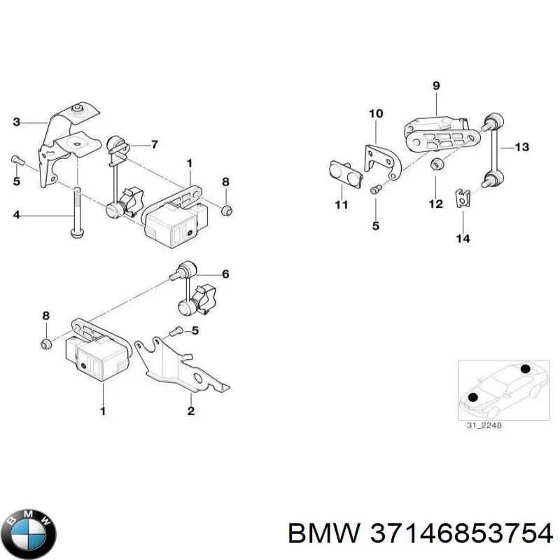 Датчик рівня положення кузова, передній TQ45099 Tqparts