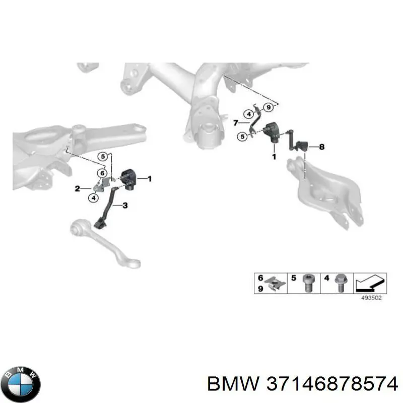 Тяга датчика рівня положення кузова, передня BMW 37146878574 ціна, від 14.94 USD