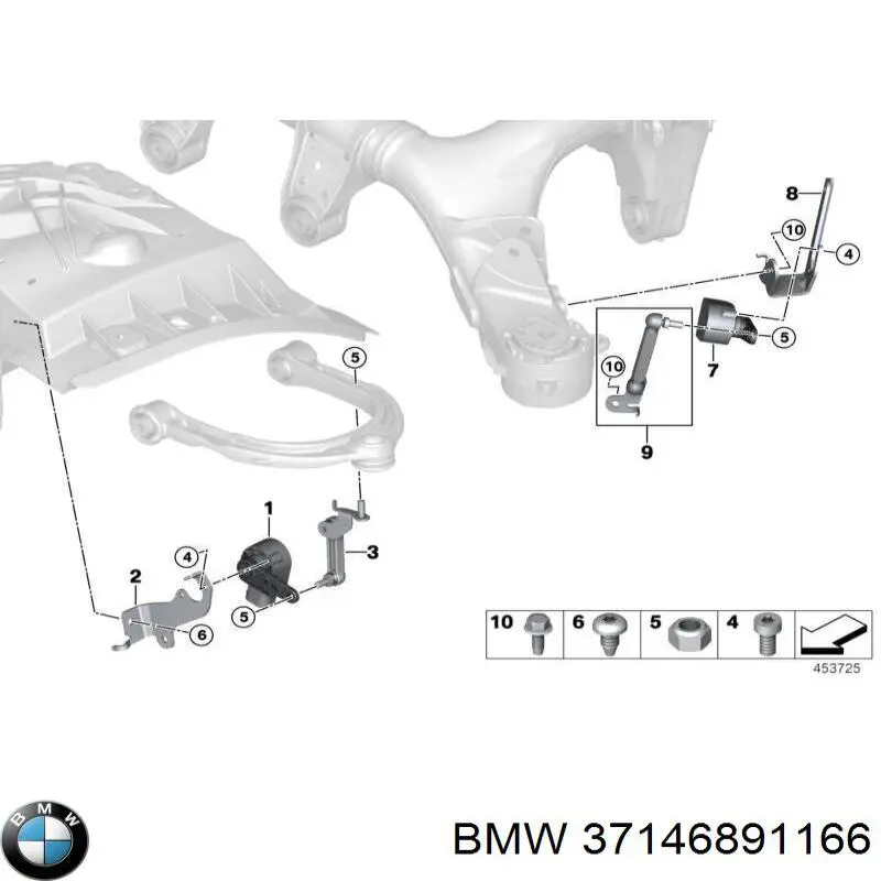 Тяга датчика рівня положення кузова, передня BMW 37146889831 ціна, від 16.92 USD