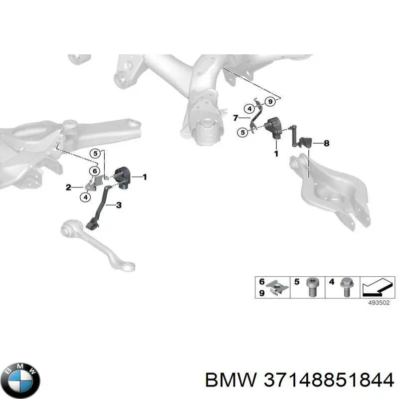 37146894095 BMW Тяга датчика рівня положення кузова, задня