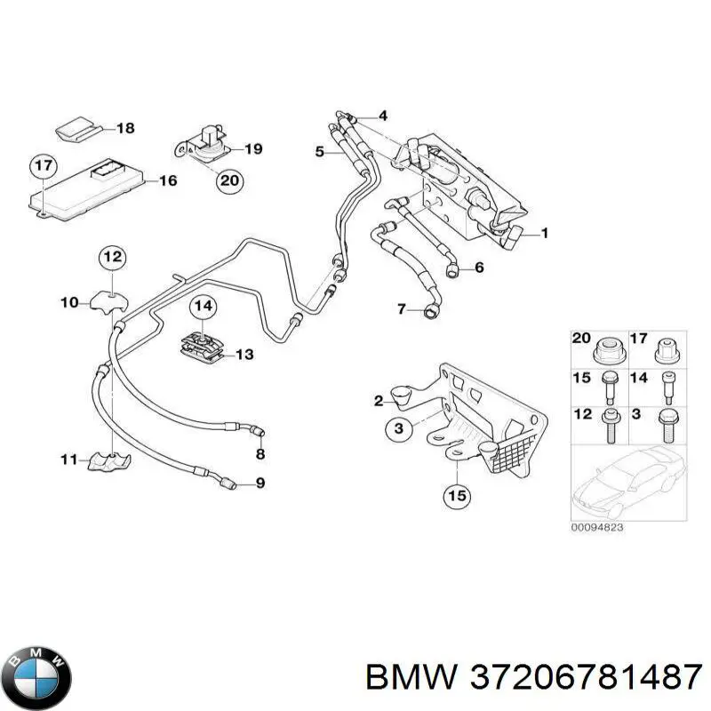 37206781487 BMW блок клапанів гідравлічної підвіски aбс (abs)