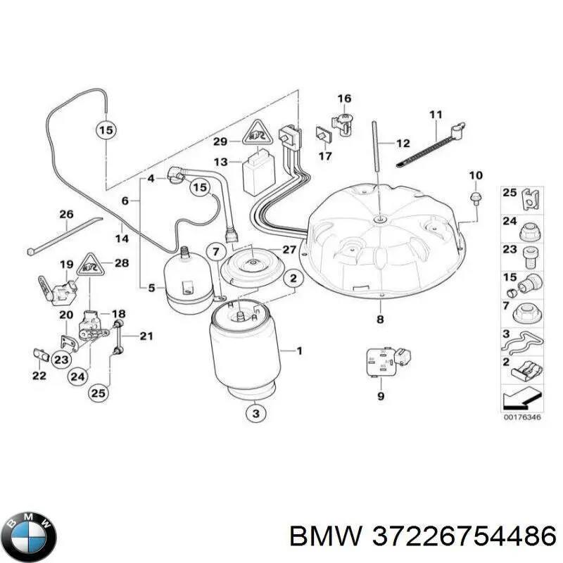 Опора амортизатора заднього 37226754486 BMW