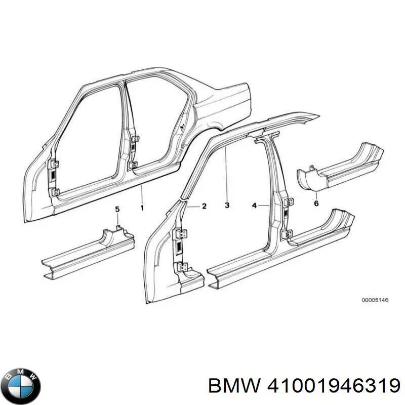 Купити 41001946319 BMW Поріг зовнішній лівий
