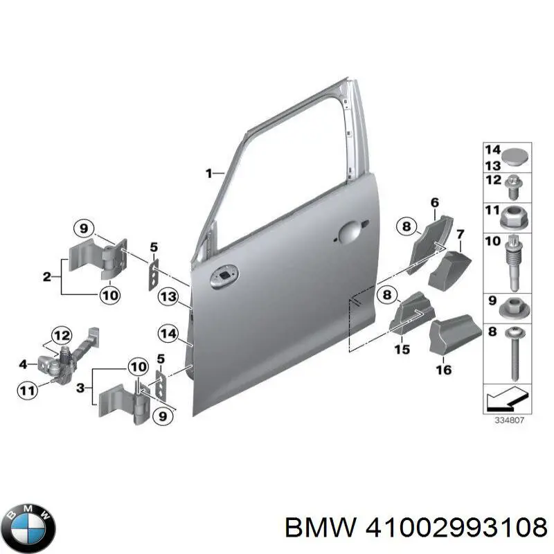 41002993108 BMW петля передніх дверей