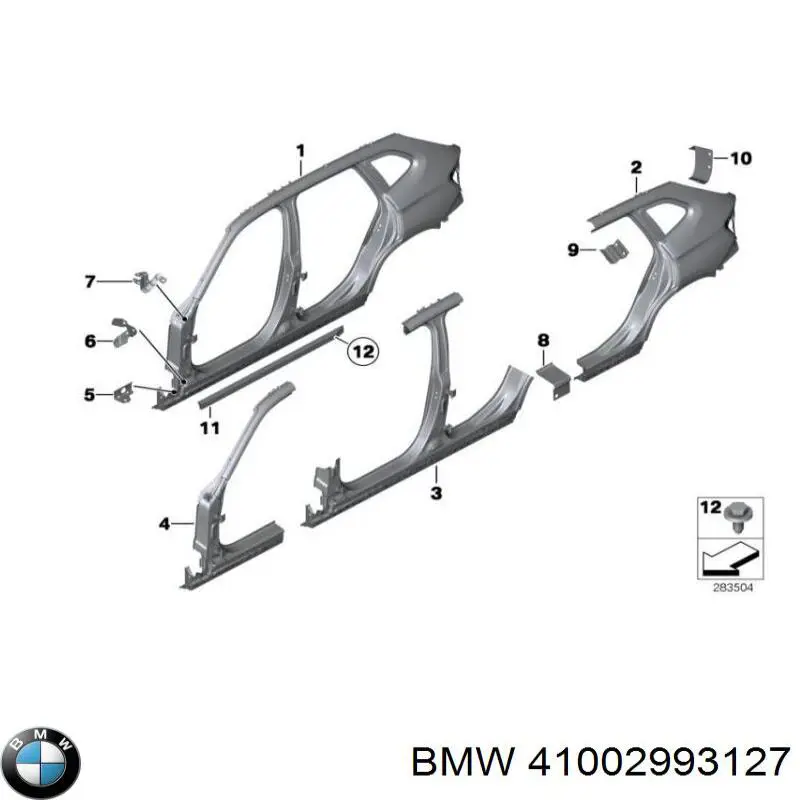 Купити 41002993127 BMW Крило заднє ліве