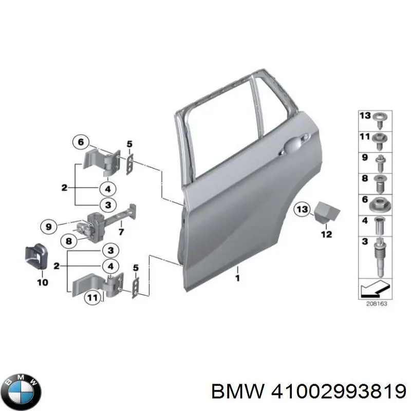 Двері задні BMW 41002993819 ціна, від 228.56 USD