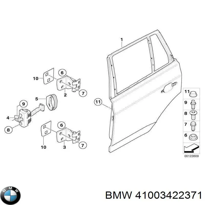 41003422371 BMW Петля передніх дверей, лівою