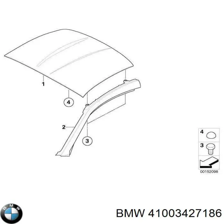41003427186 BMW Дах кабіни (кузова)