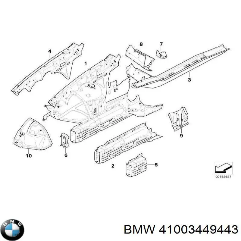 Лонжерон рами передній лівий на BMW X3 (E83)
