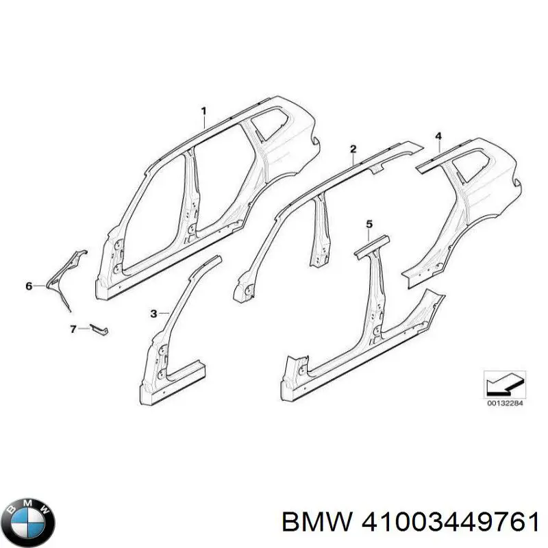 Поріг зовнішній лівий на BMW X3 (E83)