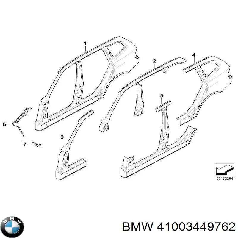 Поріг зовнішній правий на BMW X3 (E83)