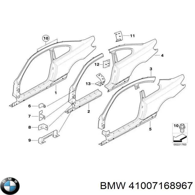 Крило заднє ліве 41007168967 BMW