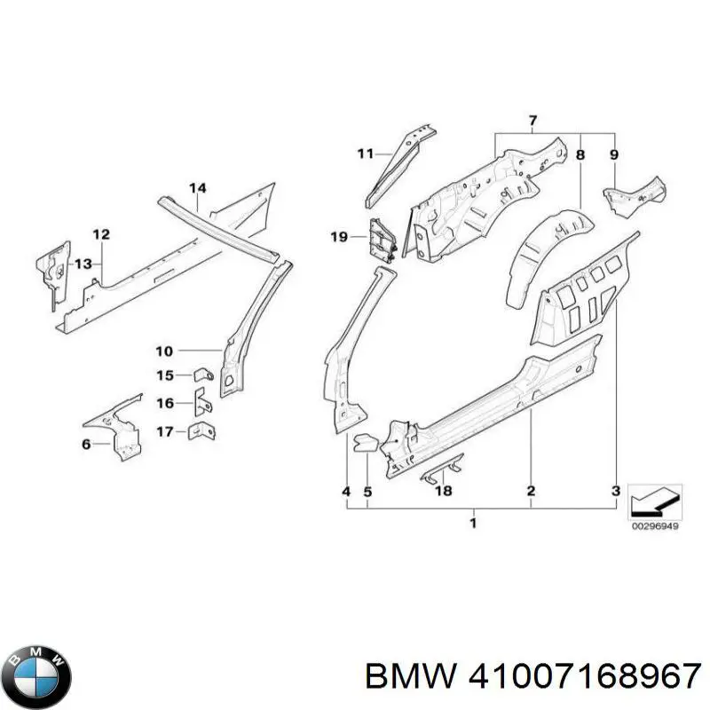 Крило заднє BMW 41007168967 ціна, від 267.15 USD