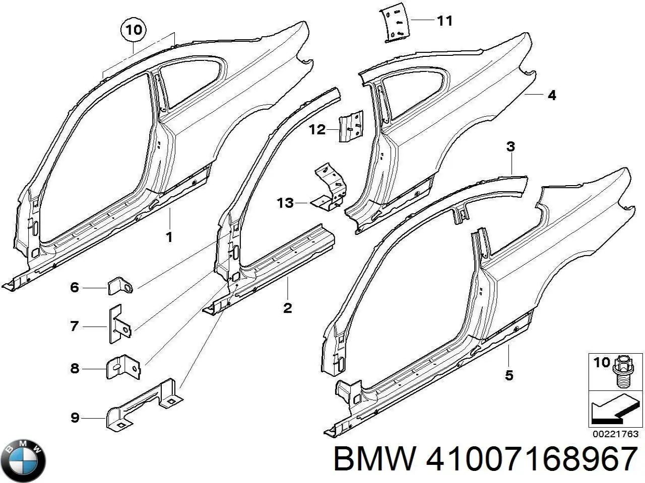 Купити 41007168967 BMW Крило заднє ліве