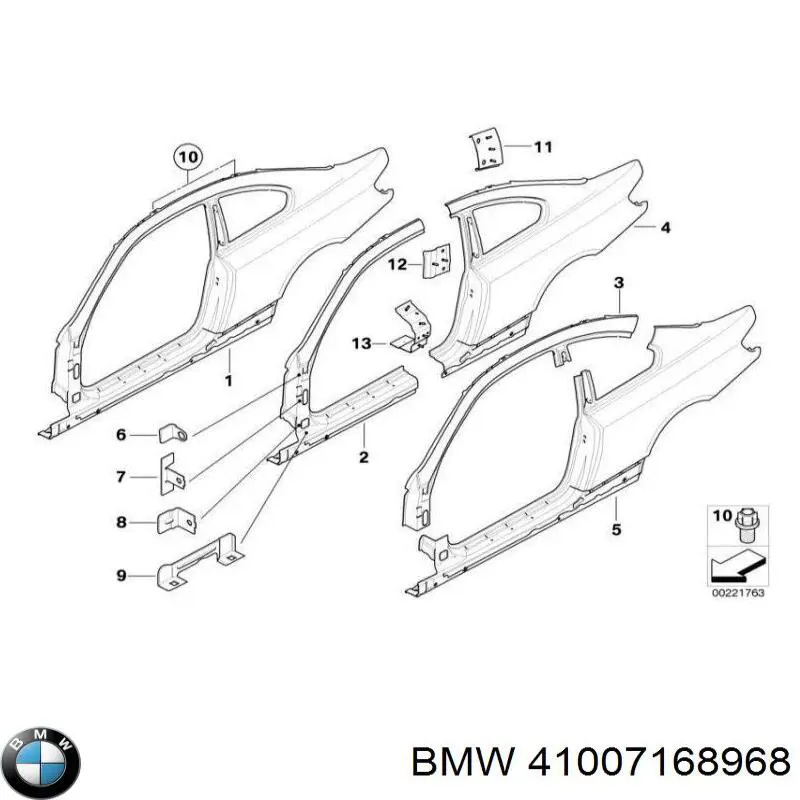 41007168968 BMW Крило праве заднє