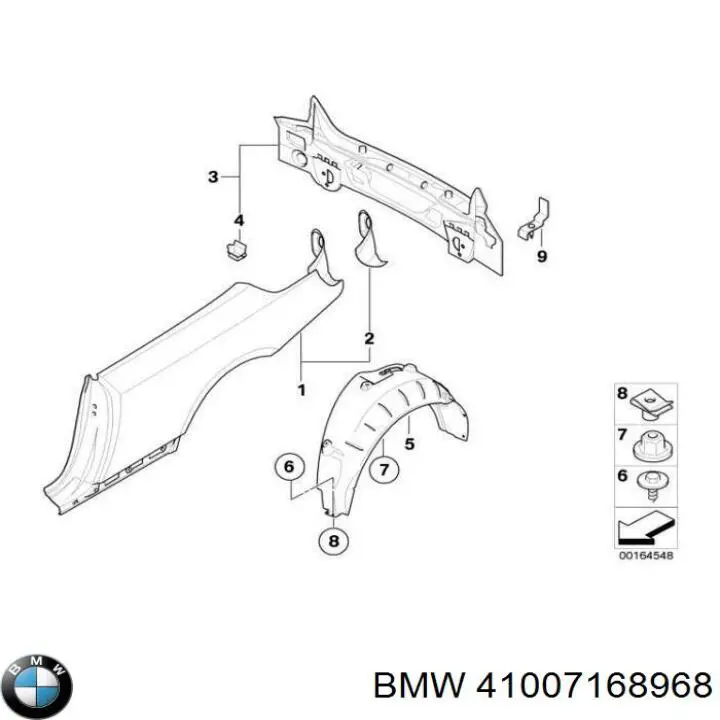 Бічна частина задні праві BMW 41007168968 ціна, від 180.53 USD