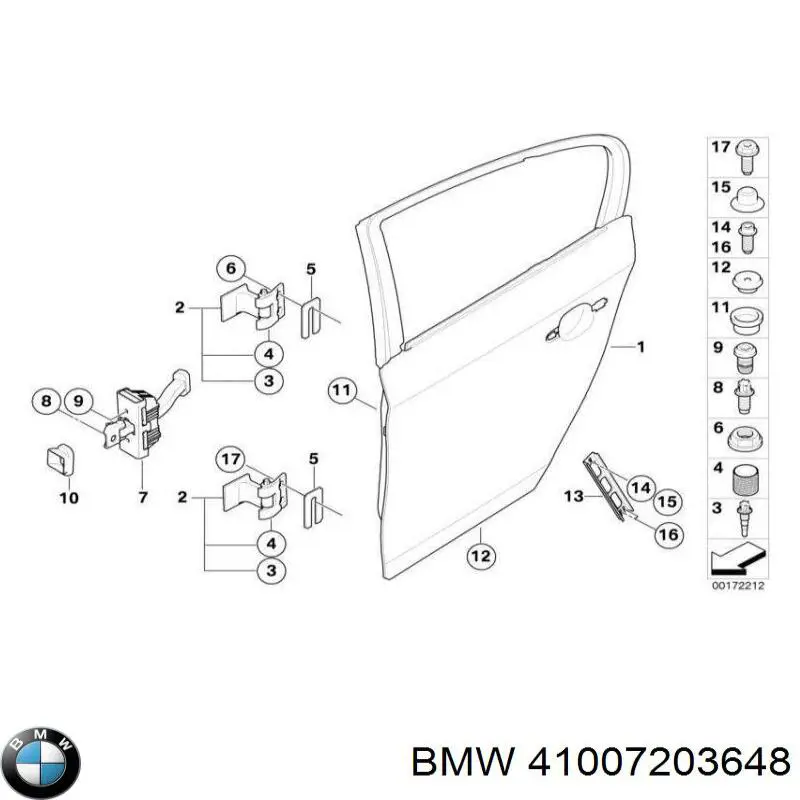 Двері задні, праві 41007203648 BMW