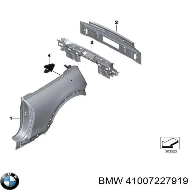 41007227919 BMW Кронштейн бампера переднього, зовнішній лівий