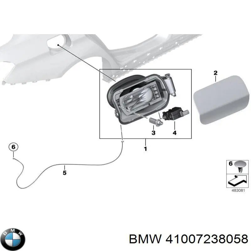 41007238058 BMW Дверцята бензобака