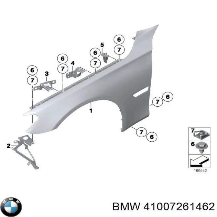 41007185186 BMW крило переднє праве