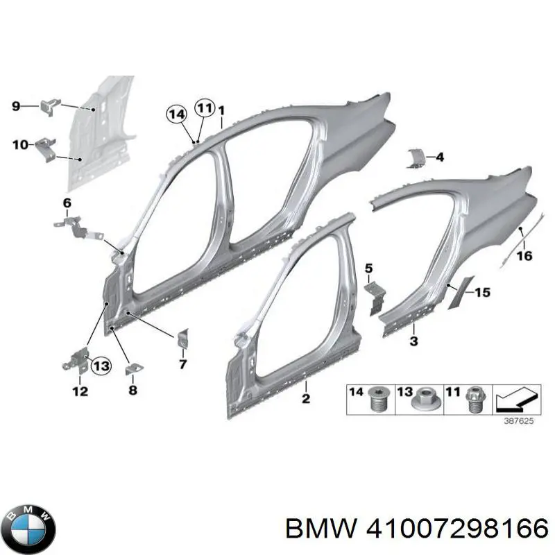 41007298166 BMW Отвір передніх правих дверей
