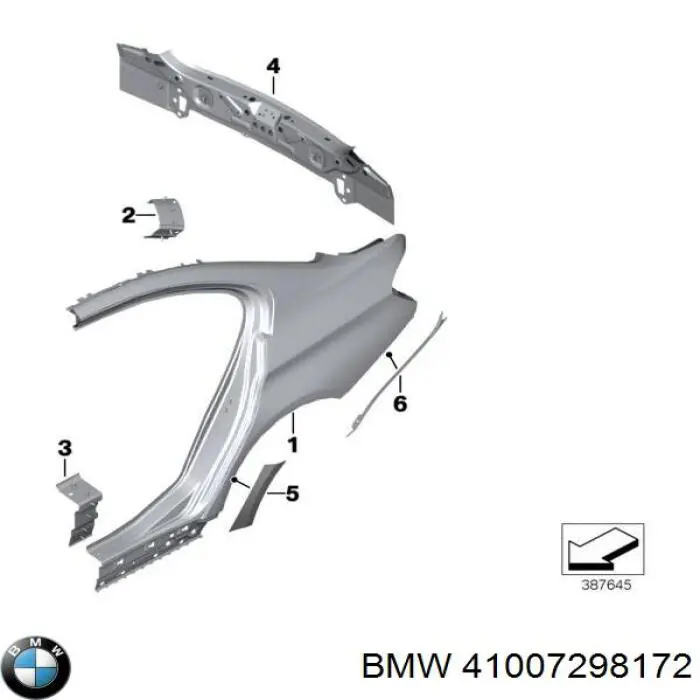 Крило заднє праве BMW 41007298172 ціна, від 190.04 USD
