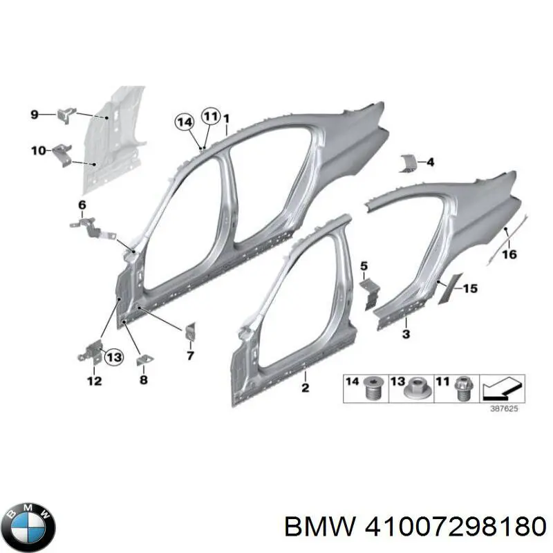 41007298180 BMW Бічна частина задні праві