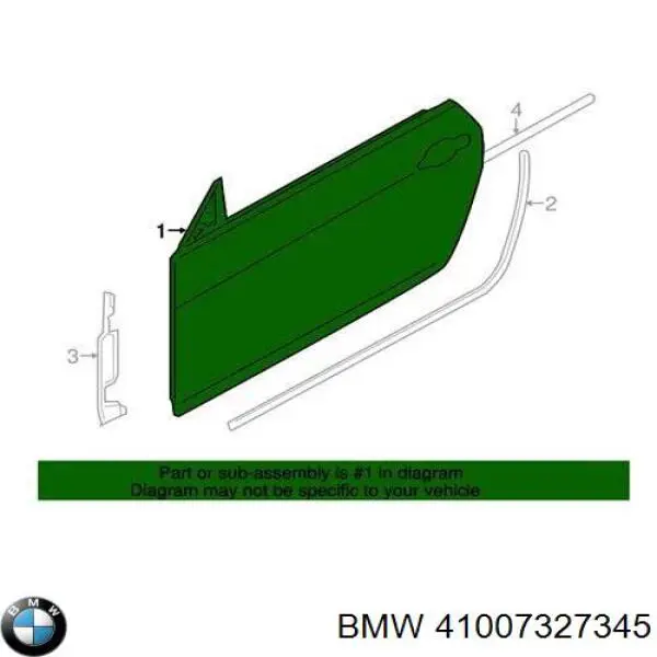 Двері передні, ліві BMW 41007327345 ціна, від 443.41 USD
