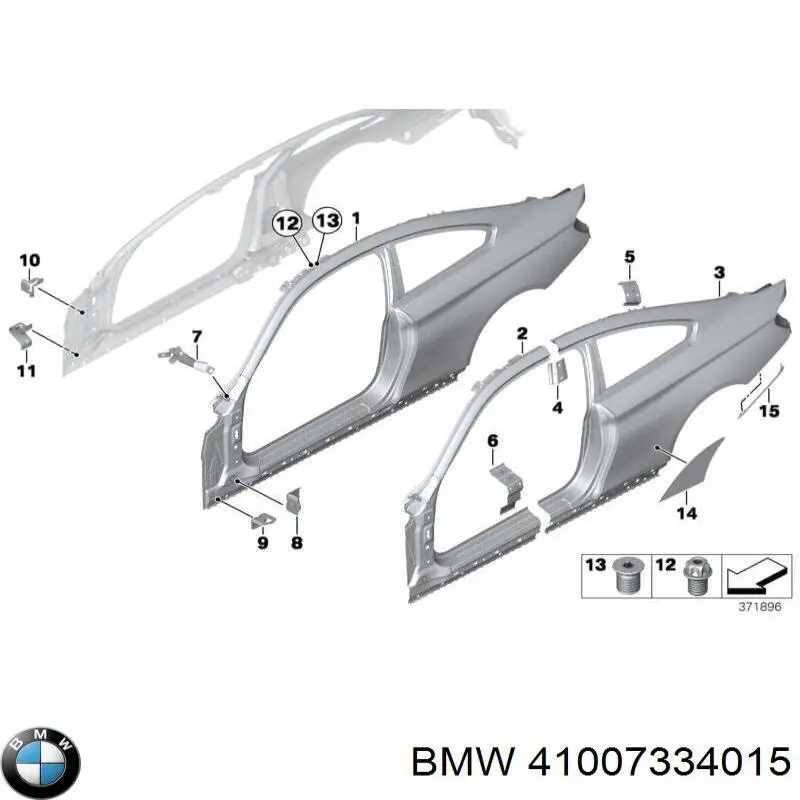 41007334015 BMW Отвір передніх лівих дверей