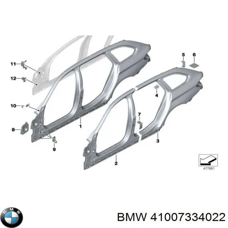 Крило заднє праве 41007334022 BMW