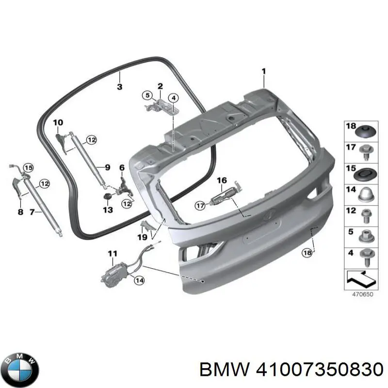 Завіса задніх дверей, ляди BMW 41007350830 ціна, від 16.00 USD