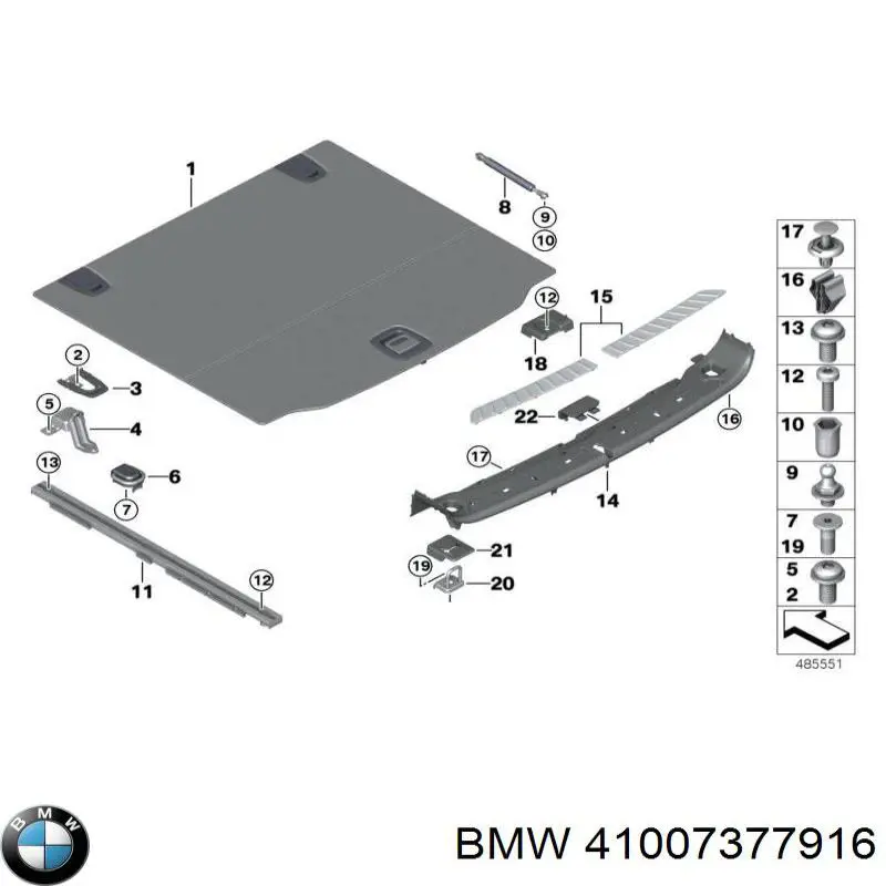Панель бризковика (лонжерону) моторного відсіку, права BMW 41007377916 ціна, від 177.37 USD