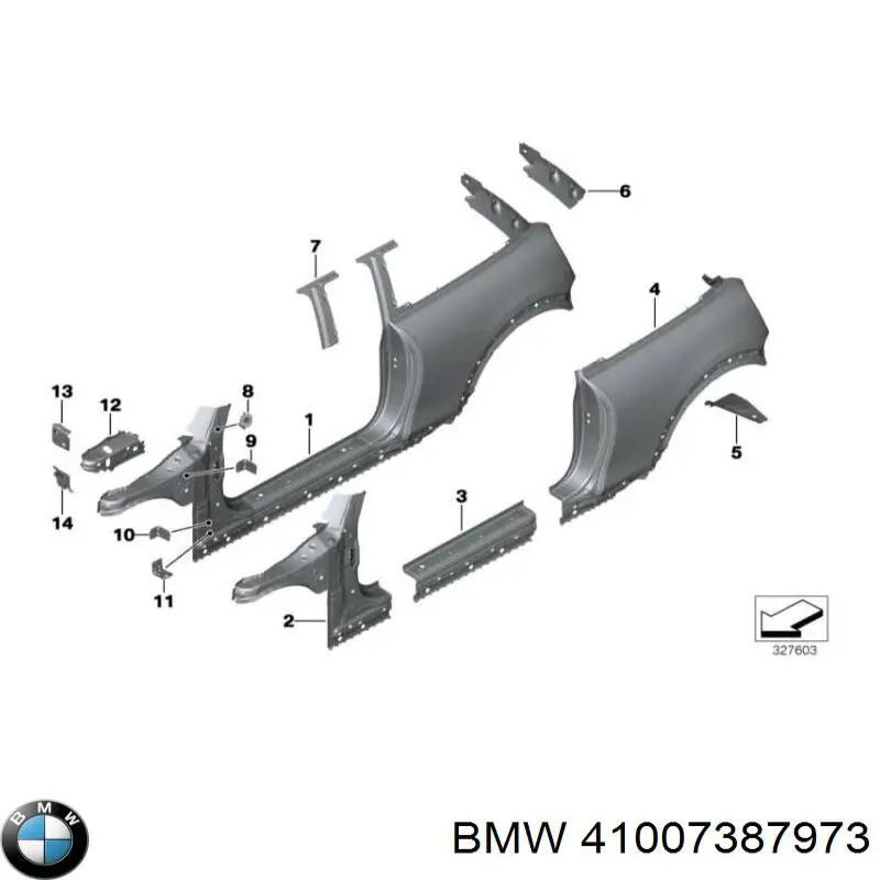 Поріг зовнішній лівий BMW 41007387973 ціна, від 143.72 USD