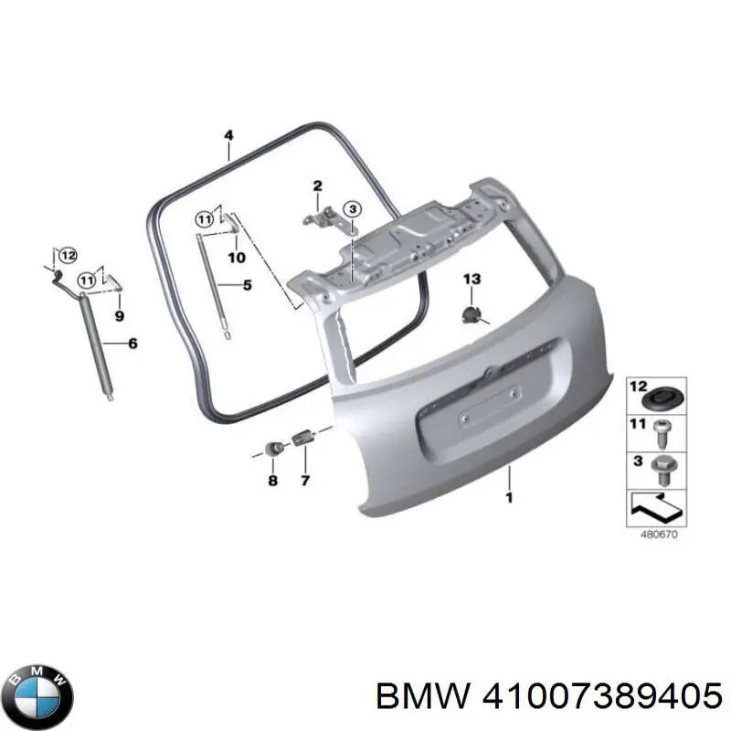 41007389405 BMW Кріплення кришки багажника