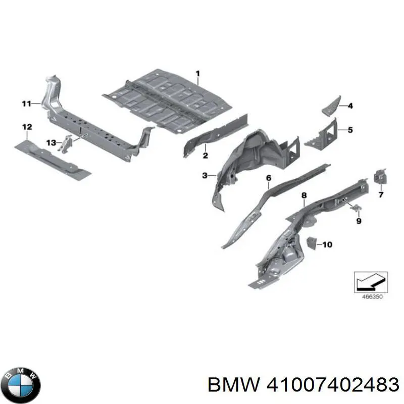 41007402483 BMW Підсилювач задньої панелі кузова