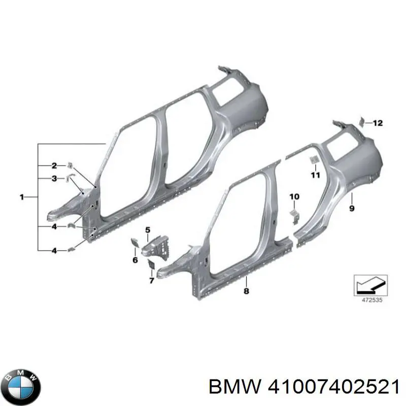 Панель багажного відсіку BMW 41007402521 ціна, від 489.04 USD